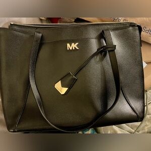 Michael Kors Medium Maddie Black Tote with Gold Accents NO CALLOUTS!